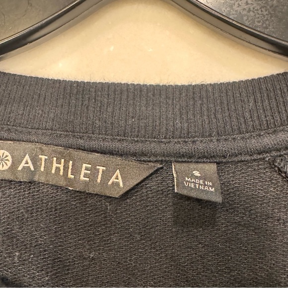 Athleta Criss Cross Long Sleeve Black Pullover Sweatshirt Top S - Picture 4 of 9